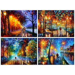 Set Of 4 Most Favourite Artworks By Leonid Afremov Melody Of The Night