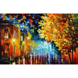 MAGIC RAIN PALETTE KNIFE Oil Painting On Canvas By Leonid Afremov