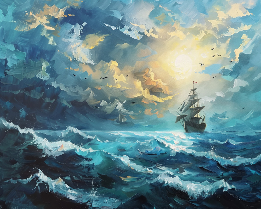 EYE OF THE STORM - 100% hand-painted oil painting on canvas