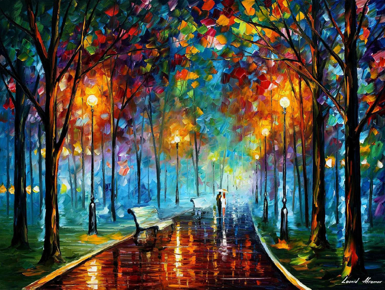 MISTY MOOD 2 — PALETTE KNIFE Oil Painting On Canvas By Leonid