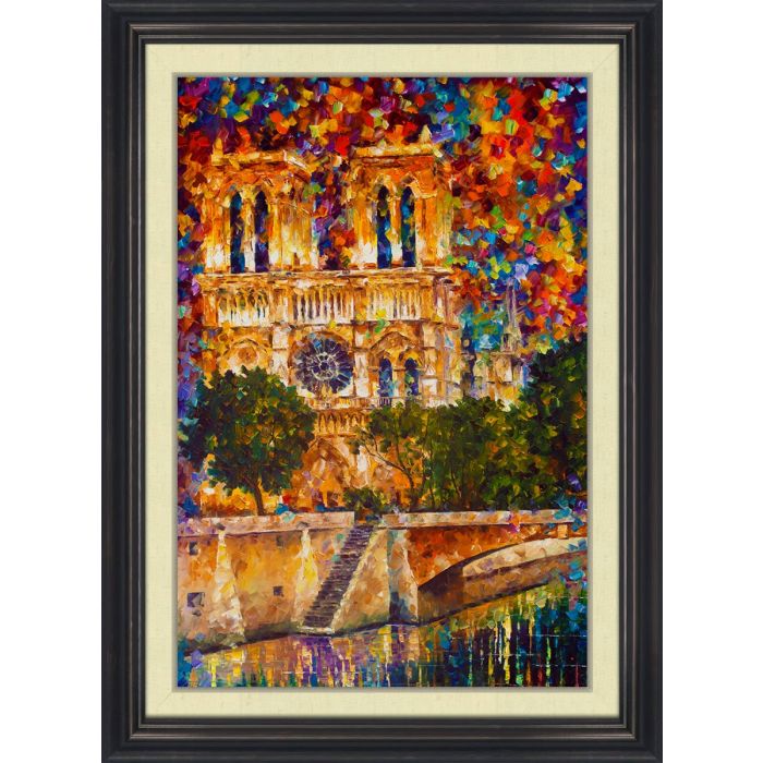 NOTREDAME DE PARIS AT SIENNE RIVER - FRAMED