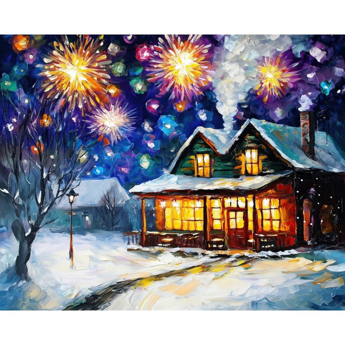 VILLAGE TAVERN UNDER GALACTIC FIREWORKS