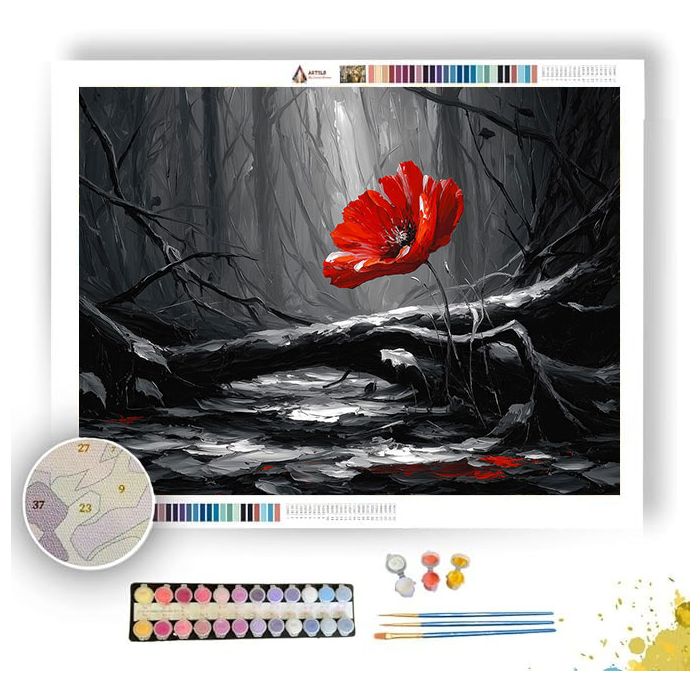 MONOCHROME BLOOM - Paint by Numbers Full Kit