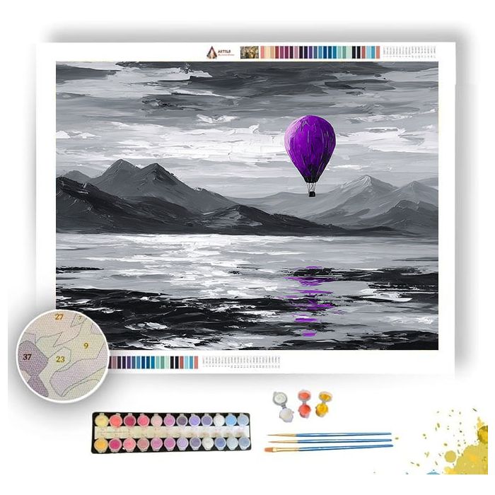 VIOLET VESTIGE BW - Paint by Numbers Full Kit