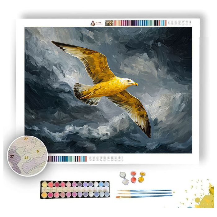 GOLDEN GULL BW - Paint by Numbers Full Kit