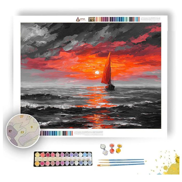 STOLEN SUNSET BW - Paint by Numbers Full Kit