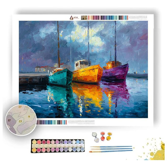 HARLEQUIN HARBOR BW - Paint by Numbers Full Kit