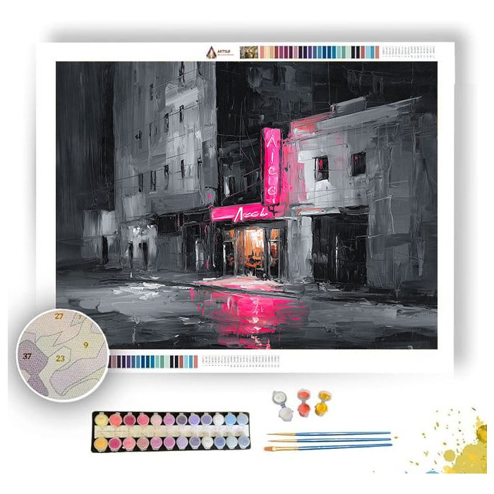 FUSCHIA FILAMENT BW - Paint by Numbers Full Kit