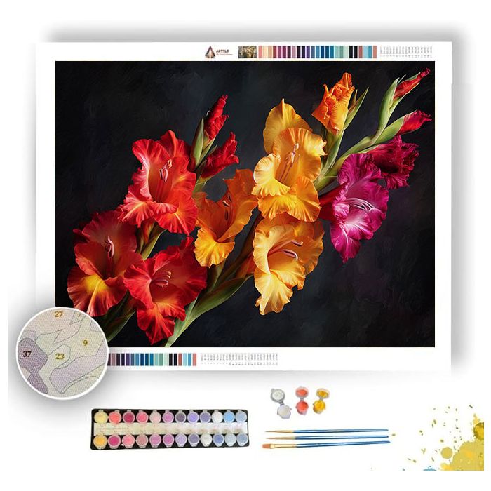 GLADIOLUS GRANDEUR - Paint by Numbers Full Kit