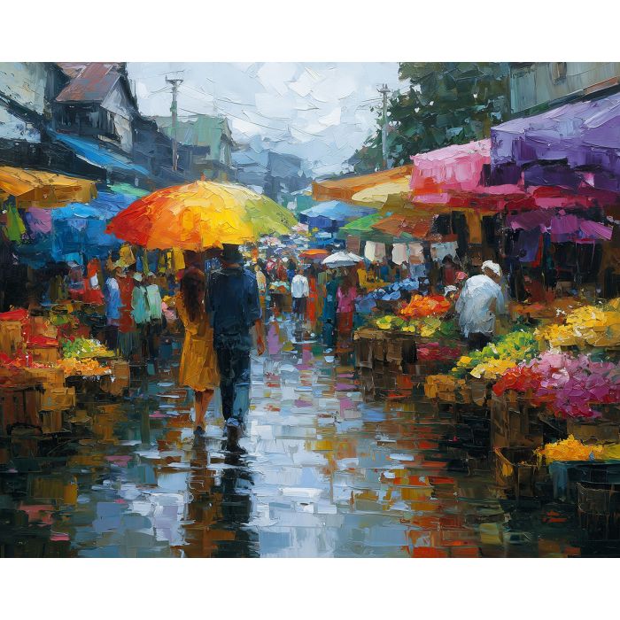 MARKET IN THE RAIN