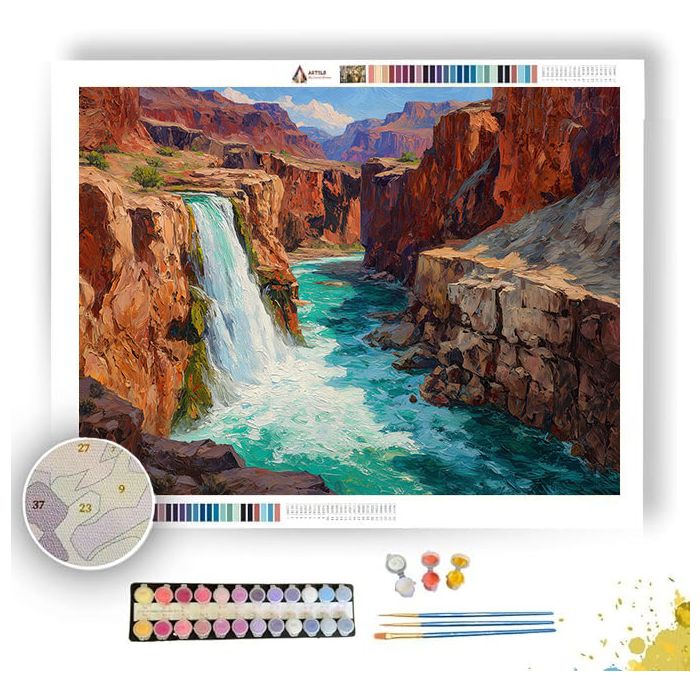 CANYON WATERFALL - Paint by Numbers Full Kit
