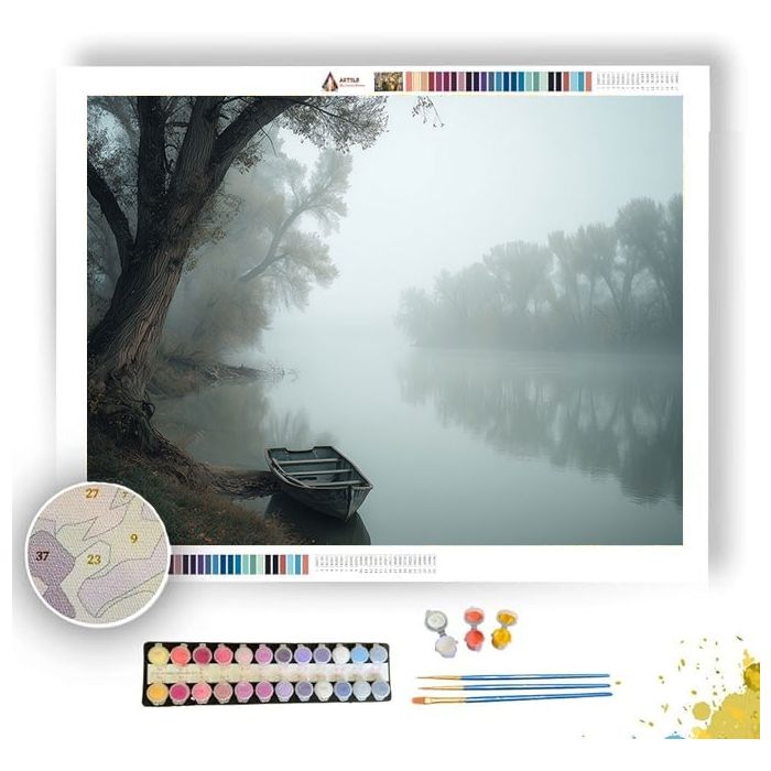 FOGGY RIVERBANK - Paint by Numbers Full Kit