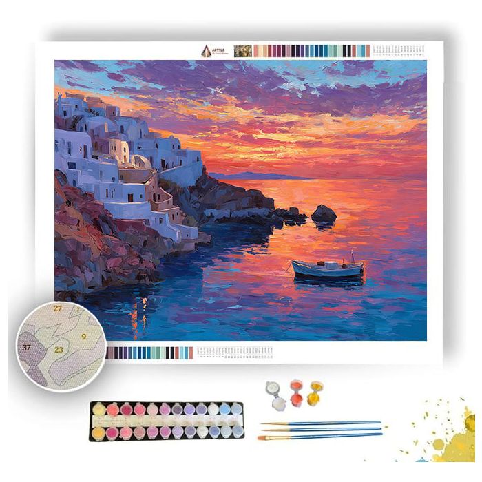 GREEK ISLAND SUNSET - Paint by Numbers Full Kit