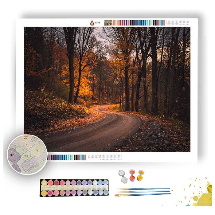 LATE AUTUMN ROAD - Paint by Numbers Full Kit