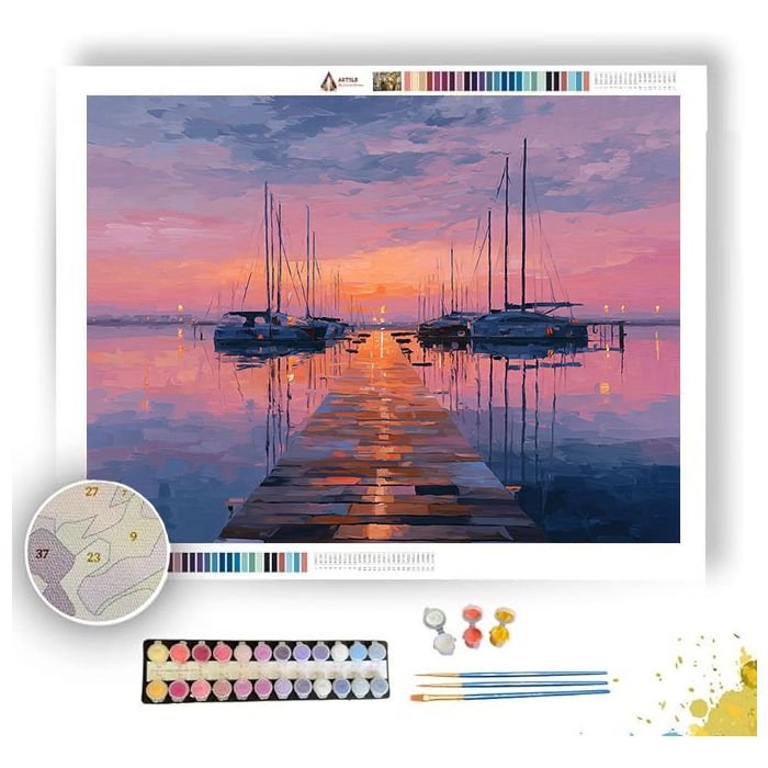 MORNING AT THE MARINA - Paint by Numbers Full Kit