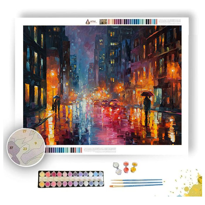 RAINY CITYSCAPE - Paint by Numbers Full Kit