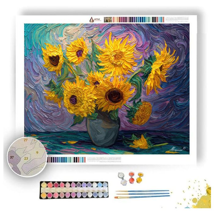 A BOUQUET OF SUNFLOWERS - Paint by Numbers Full Kit