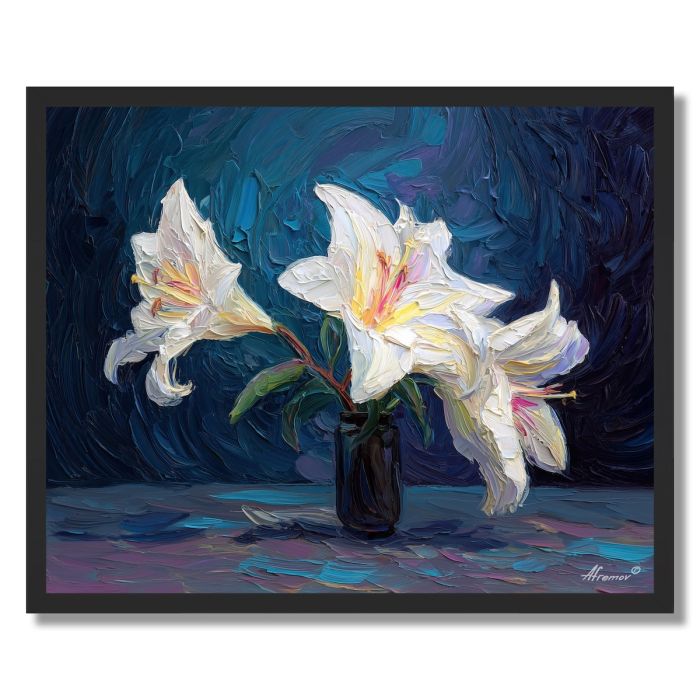 A VASE OF LILIES - FRAMED