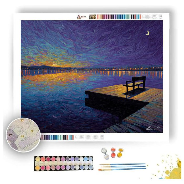 NIGHTFALL AT THE PIER - Paint by Numbers Full Kit
