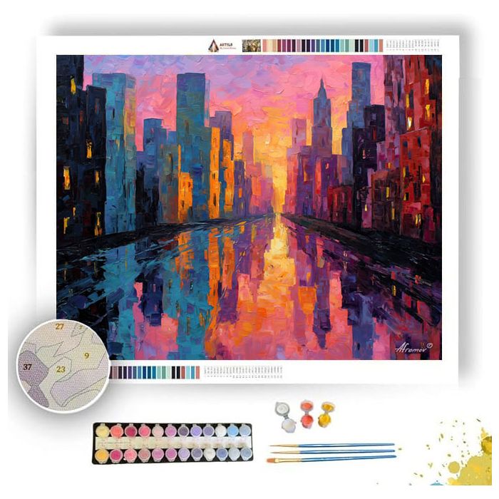THE CITY AT DAWN - Paint by Numbers Full Kit