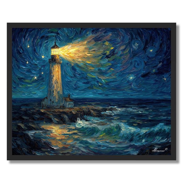 THE LONELY LIGHTHOUSE - FRAMED