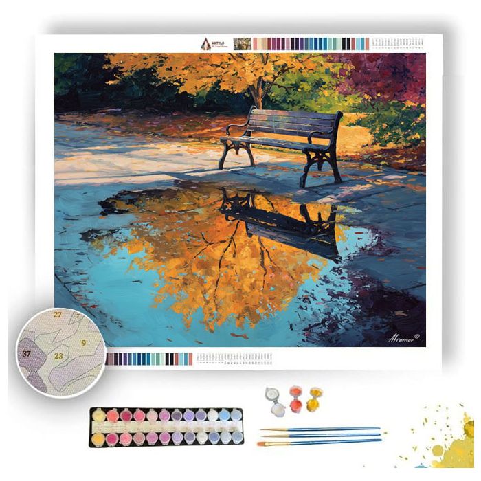 PARK BENCH REFLECTION - Paint by Numbers Full Kit