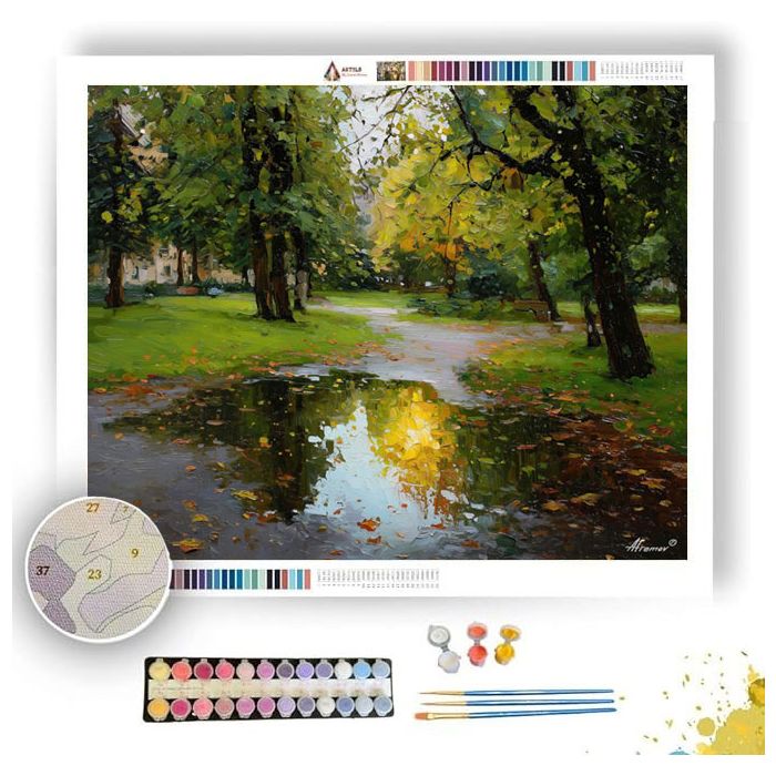 RAIN-SOAKED PARK - Paint by Numbers Full Kit