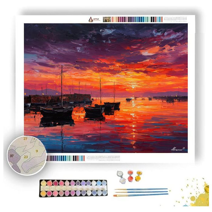 SUNSET HARBOR - Paint by Numbers Full Kit