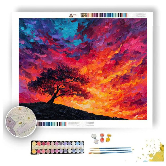 FLAMING SKY - Paint by Numbers Full Kit