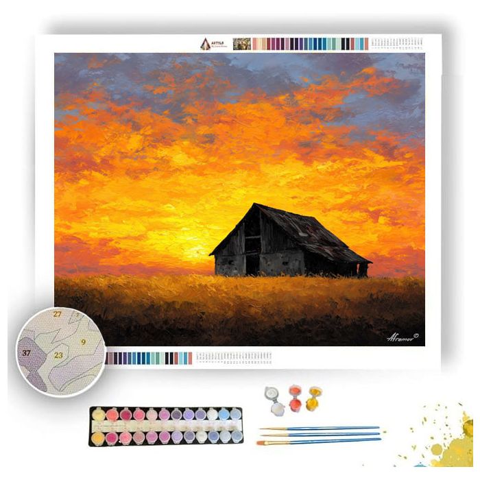 RUSTIC SUNSET - Paint by Numbers Full Kit