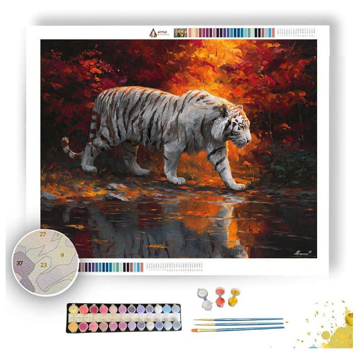 SILVER TIGER - Paint by Numbers Full Kit
