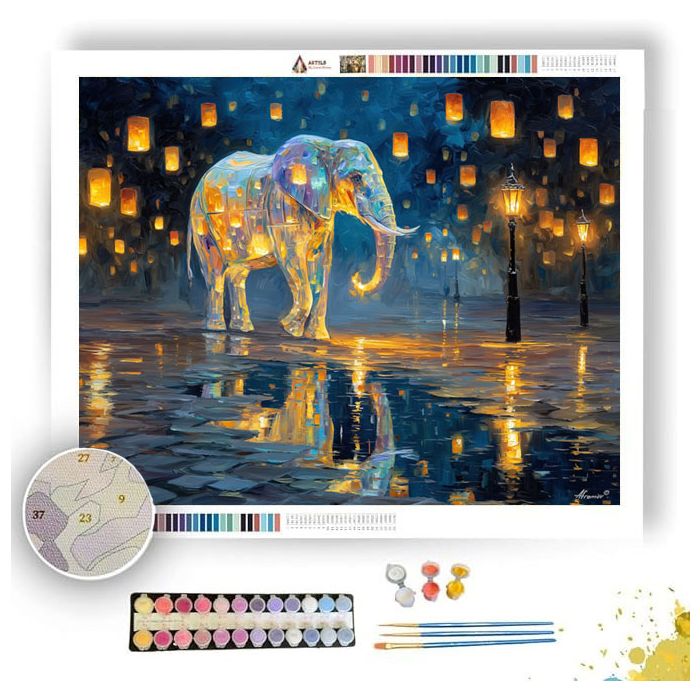 GLASS ELEPHANT - Paint by Numbers Full Kit