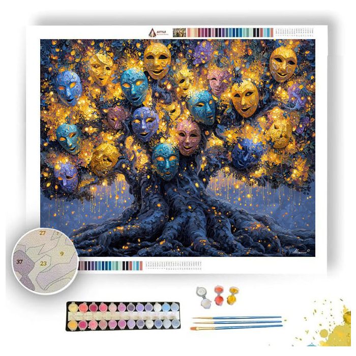 MASKED TREE - Paint by Numbers Full Kit