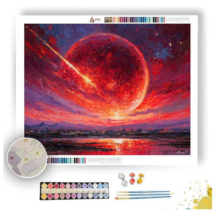 CRIMSON ORBIT - Paint by Numbers Full Kit