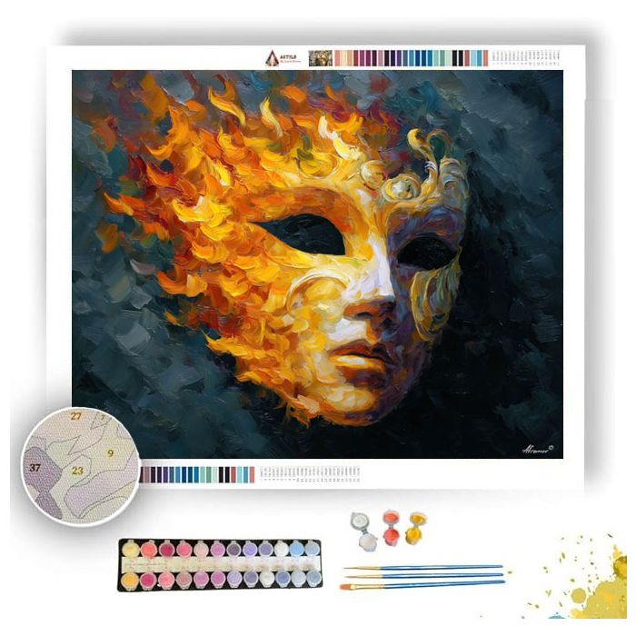 BURNING MASK - Paint by Numbers Full Kit