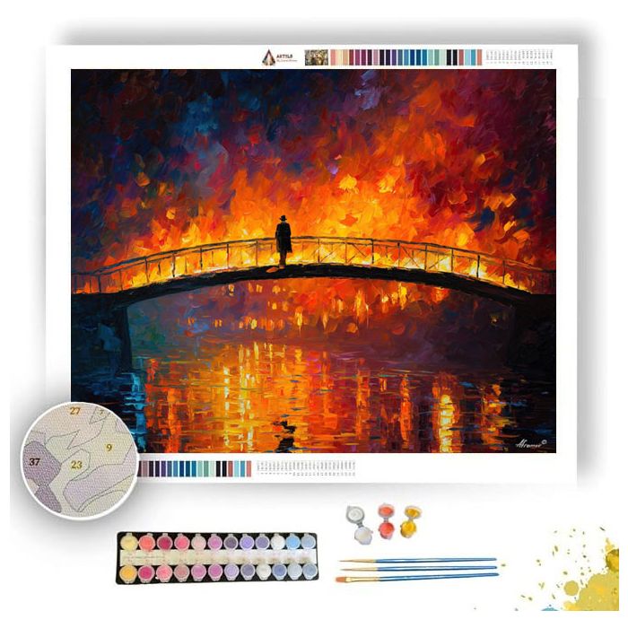 BURNING BRIDGE - Paint by Numbers Full Kit