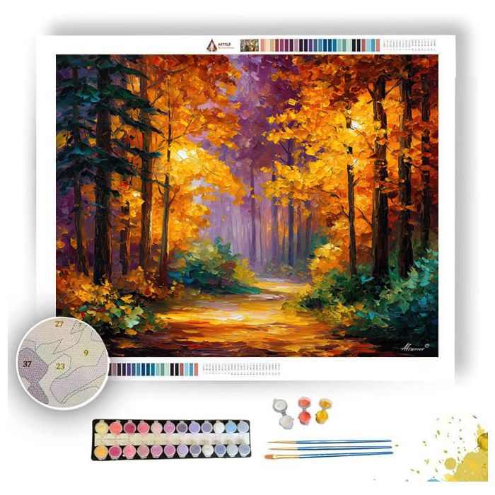 SUNLIT AUTUMN PASSAGE - Paint by Numbers Full Kit