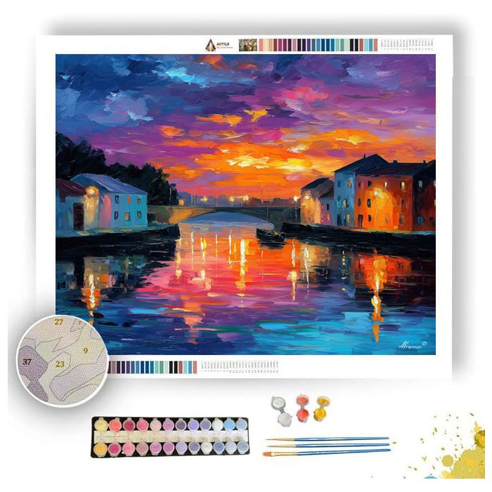 SUNRISE OVER REFLECTIONS - Paint by Numbers Full Kit