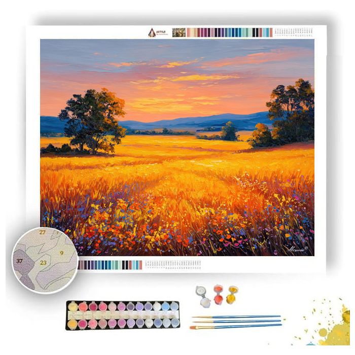 GOLDEN EVENING FIELDS - Paint by Numbers Full Kit