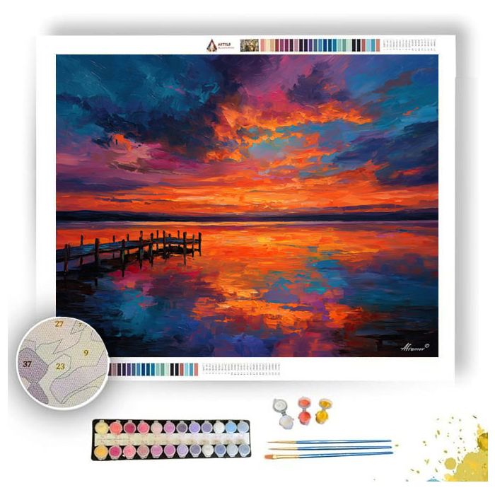 RAINBOW SUNSET REFLECTIONS - Paint by Numbers Full Kit