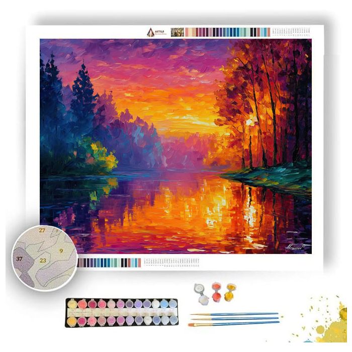 SUNRISE OVER RIVER - Paint by Numbers Full Kit