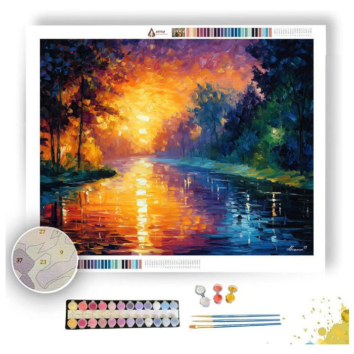 SUNRISE RIVER GLOW - Paint by Numbers Full Kit