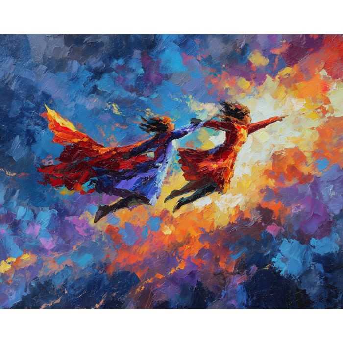 FANTASY IN RED AND BLUE