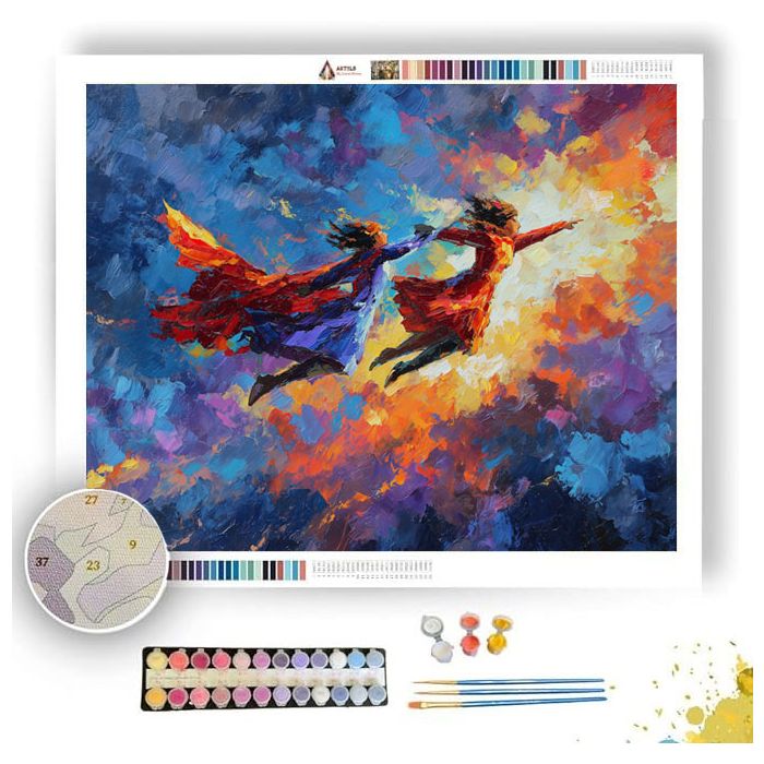 FANTASY IN RED AND BLUE - Paint by Numbers Full Kit