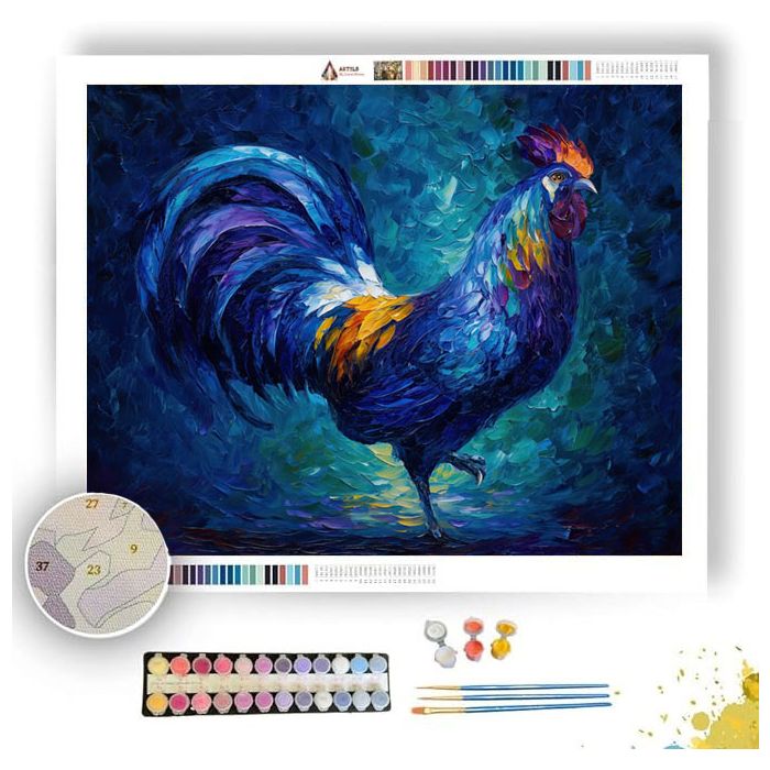 THE BLUE ROOSTER - Paint by Numbers Full Kit