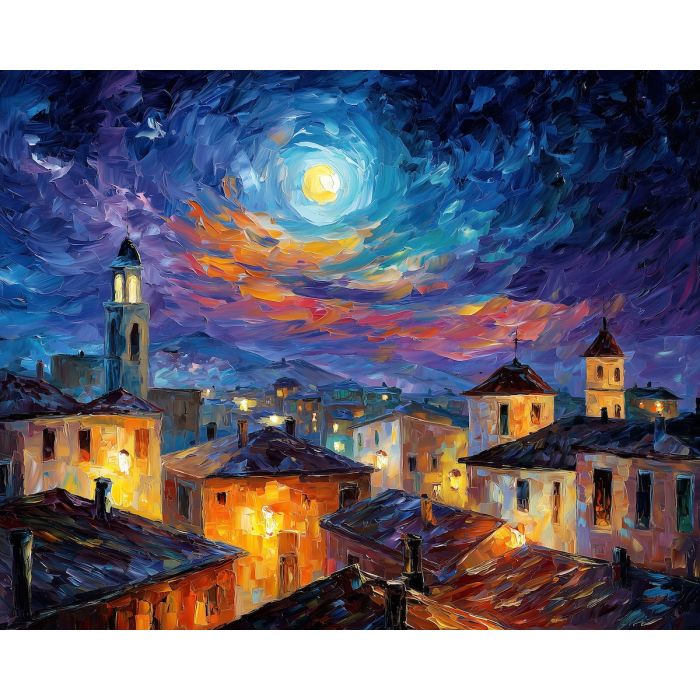 MOON OVER THE VILLAGE