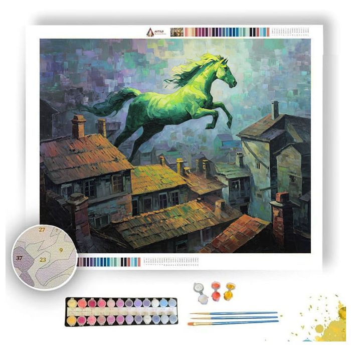 THE GREEN HORSE SKY - Paint by Numbers Full Kit