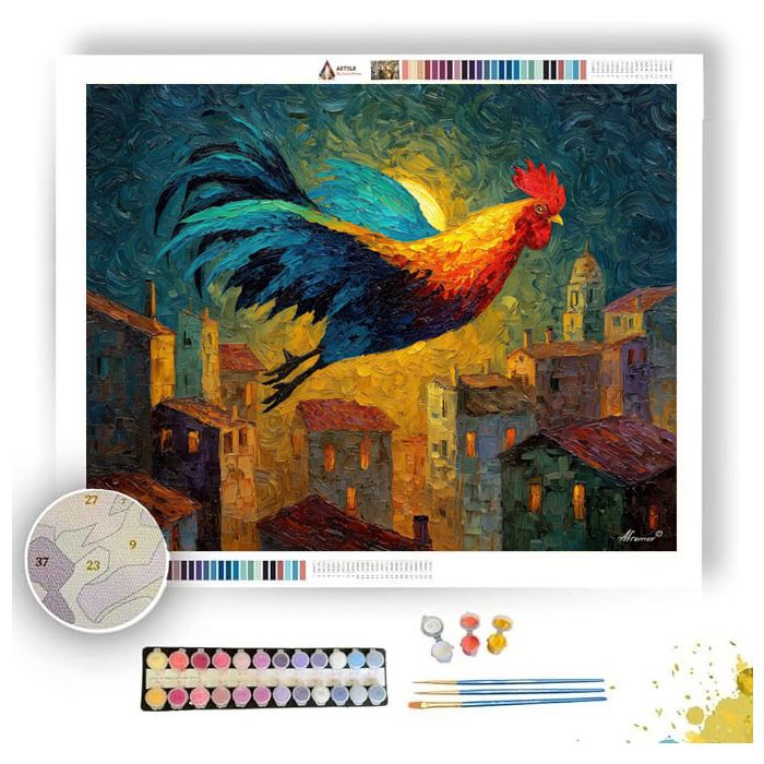 THE FLOATING ROOSTER - Paint by Numbers Full Kit