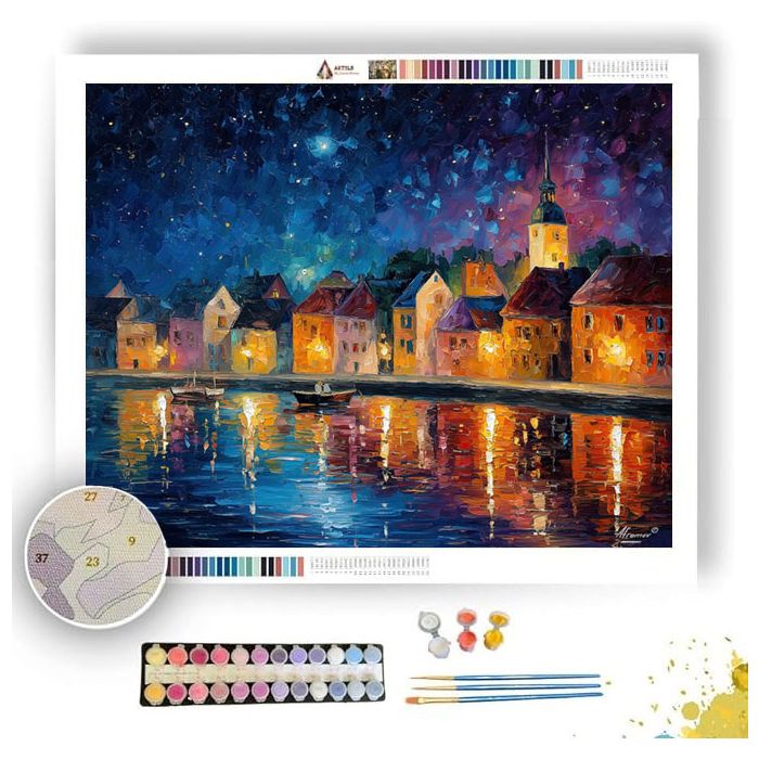 STARRY VILLAGE NIGHT - Paint by Numbers Full Kit