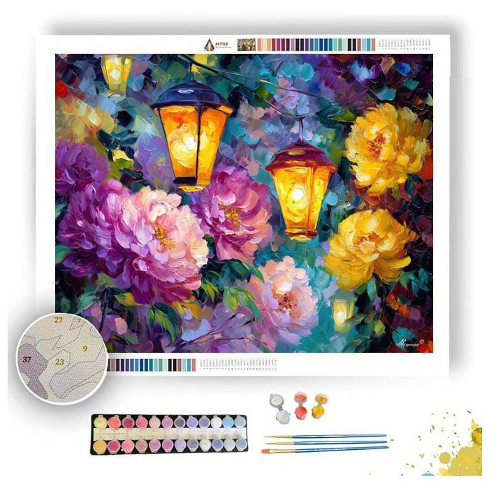 PEONY FESTIVAL LIGHTS - Paint by Numbers Full Kit